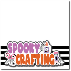 Spooky Crafting  - Printed Premade Scrapbook Page 12x12 Layout