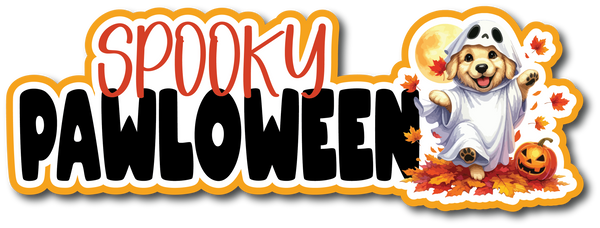 Spooky Pawloween - Scrapbook Page Title Sticker