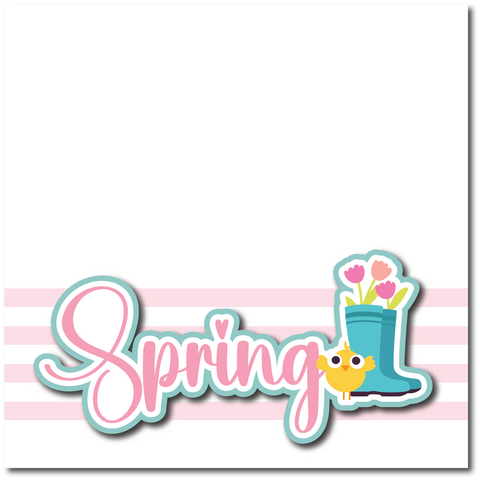 Spring - Printed Premade Scrapbook Page 12x12 Layout
