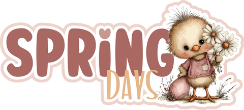 Spring Days - Scrapbook Page Title Die Cut