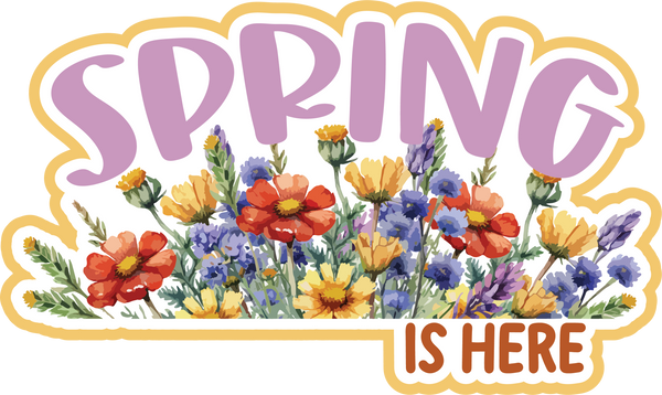 Spring is Here - Scrapbook Page Title Die Cut