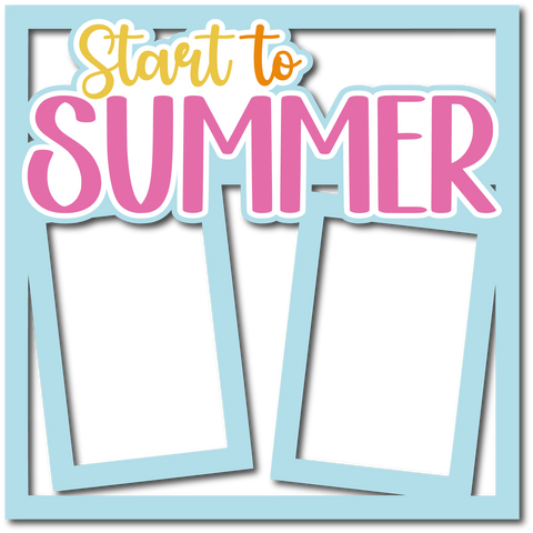 Start to Summer - 2 Frames - Scrapbook Page Layered Overlay Kit