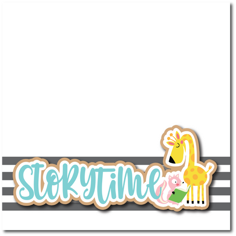 Storytime - Printed Premade Scrapbook Page 12x12 Layout
