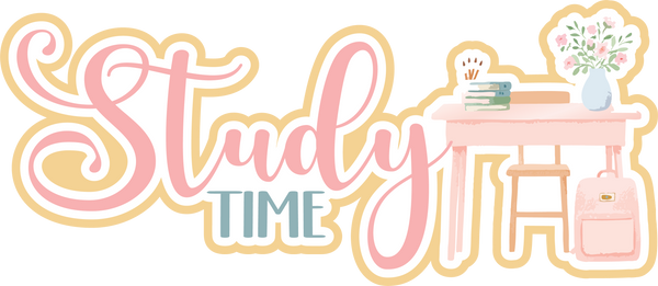 Study Time  - Scrapbook Page Title Die Cut
