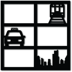 Subway Cab City Skyline - 6 Frames - Digital Cut File - SVG - INSTANT DOWNLOAD