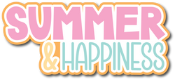 Summer & Happiness - Scrapbook Page Title Die Cut