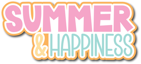 Summer & Happiness - Scrapbook Page Title Sticker