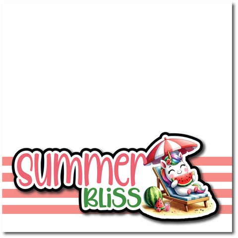 Summer Bliss - Printed Premade Scrapbook Page 12x12 Layout