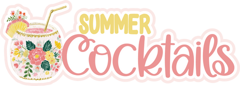 Summer Cocktails - Scrapbook Page Title Sticker