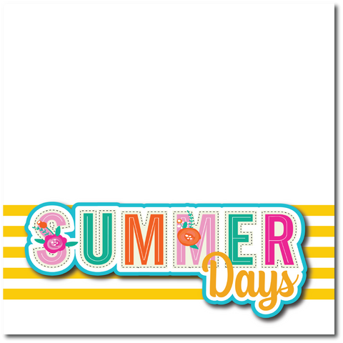 Summer Days - Printed Premade Scrapbook Page 12x12 Layout