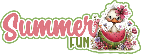 Summer Fun - Duck - Scrapbook Page Title Die Cut