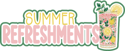 Summer Refreshments - Scrapbook Page Title Die Cut