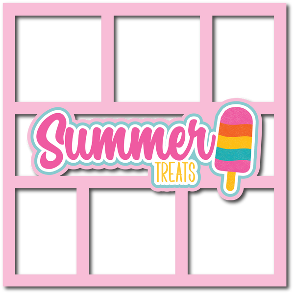 Summer Treats - 6 Frames - Scrapbook Page Layered Overlay Kit