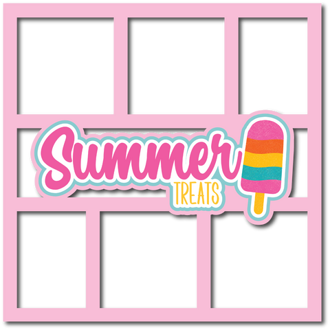 Summer Treats - 6 Frames - Scrapbook Page Layered Overlay Kit