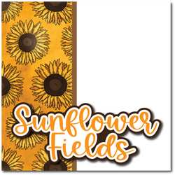 Sunflower Fields - Printed Premade Scrapbook Page 12x12 Layout