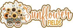 Sunflower Fields - Scrapbook Page Title Sticker