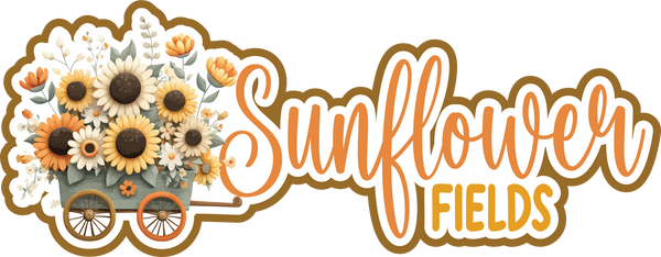 Sunflower Fields - Scrapbook Page Title Sticker