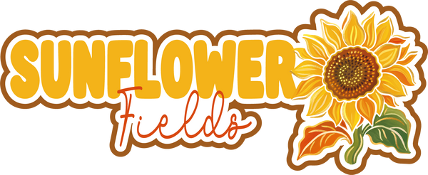 Sunflower Fields - Scrapbook Page Title Sticker