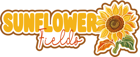 Sunflower Fields - Scrapbook Page Title Sticker