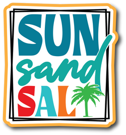 Sun Sand Salt - Scrapbook Page Title Sticker
