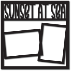 Sunset at Sea - 2 Frames - Digital Cut File - SVG - INSTANT DOWNLOAD
