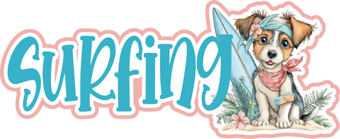 Surfing - Scrapbook Page Title Sticker