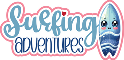 Surfing Adventures - Scrapbook Page Title Sticker