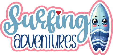 Surfing Adventures - Scrapbook Page Title Sticker