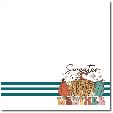 Sweater Weather - Printed Premade Scrapbook Page 12x12 Layout