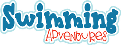 Swimming Adventures - Scrapbook Page Title Die Cut