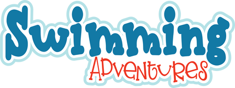 Swimming Adventures  - Scrapbook Page Title Sticker