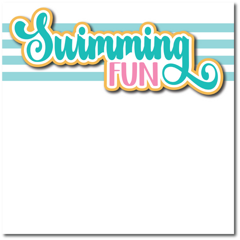 Swimming Fun - Printed Premade Scrapbook Page 12x12