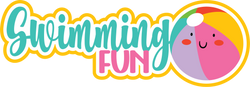 Swimming Fun - Scrapbook Page Title Sticker