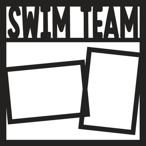 Swim Team - 2 Frames - Scrapbook Page Overlay Die Cut