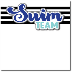 Swim Team - Printed Premade Scrapbook Page 12x12 Layout