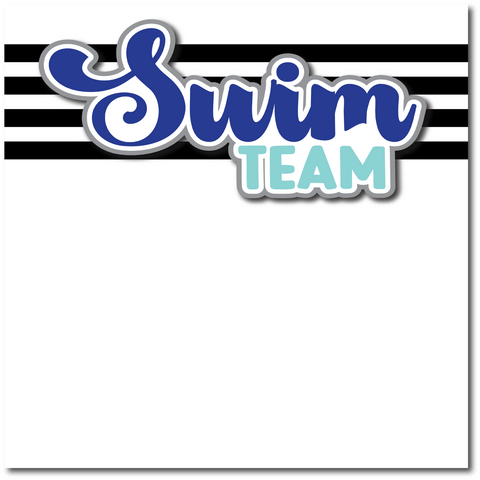 Swim Team - Printed Premade Scrapbook Page 12x12 Layout