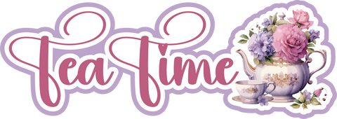 Tea Time - Scrapbook Page Title Sticker