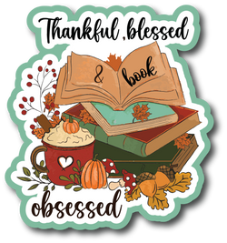 Thankful Blessed & Book Obsessed - Scrapbook Page Title Sticker