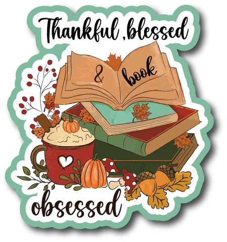 Thankful Blessed & Book Obsessed - Scrapbook Page Title Die Cut