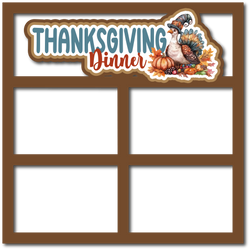 Thanksgiving Dinner - 4 Frames - Scrapbook Page Layered Overlay Kit