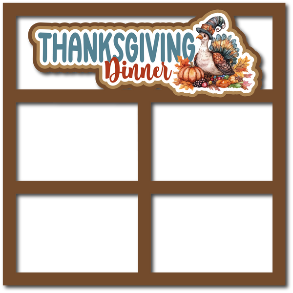 Thanksgiving Dinner - 4 Frames - Scrapbook Page Layered Overlay Kit