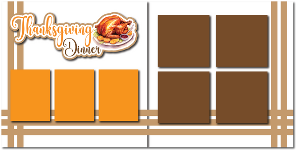 Thanksgiving Dinner - Printed Premade Scrapbook (2) Page 12x12 Layout