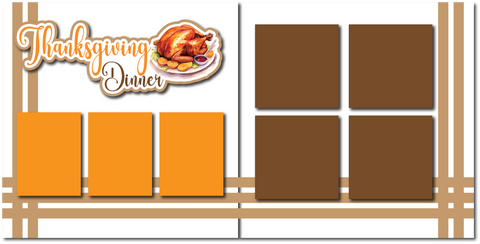 Thanksgiving Dinner - Printed Premade Scrapbook (2) Page 12x12 Layout