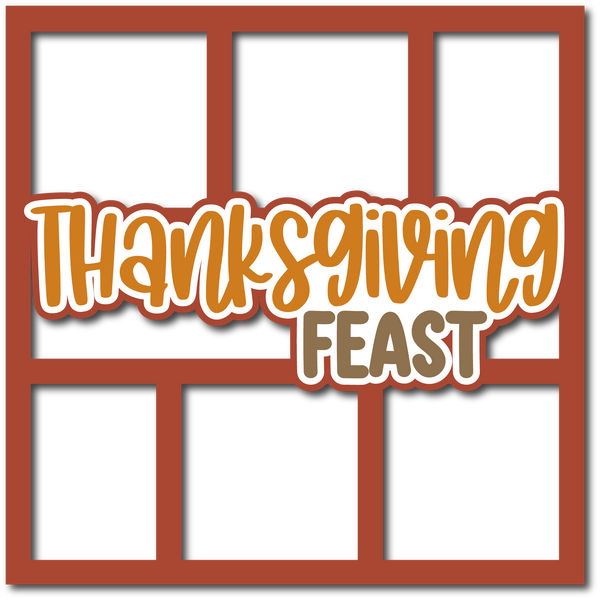 Thanksgiving Feast - 6 Frames - Layered Overlay - Digital Cut File - SVG - INSTANT DOWNLOAD