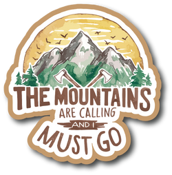 The Mountains are Calling and I Must Go - Scrapbook Page Title Sticker