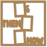 Then & Now - 3 Frames - Scrapbook Page Overlay - Choose a Color