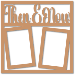 Then & Now - 2 Frames - Scrapbook Page Overlay - Choose a Color