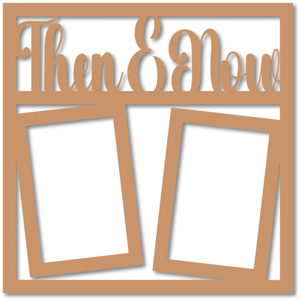 Then & Now - 2 Frames - Scrapbook Page Overlay - Choose a Color