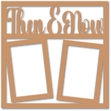 Then & Now - 2 Frames - Scrapbook Page Overlay - Choose a Color
