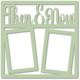 Then & Now - 2 Frames - Scrapbook Page Overlay - Choose a Color